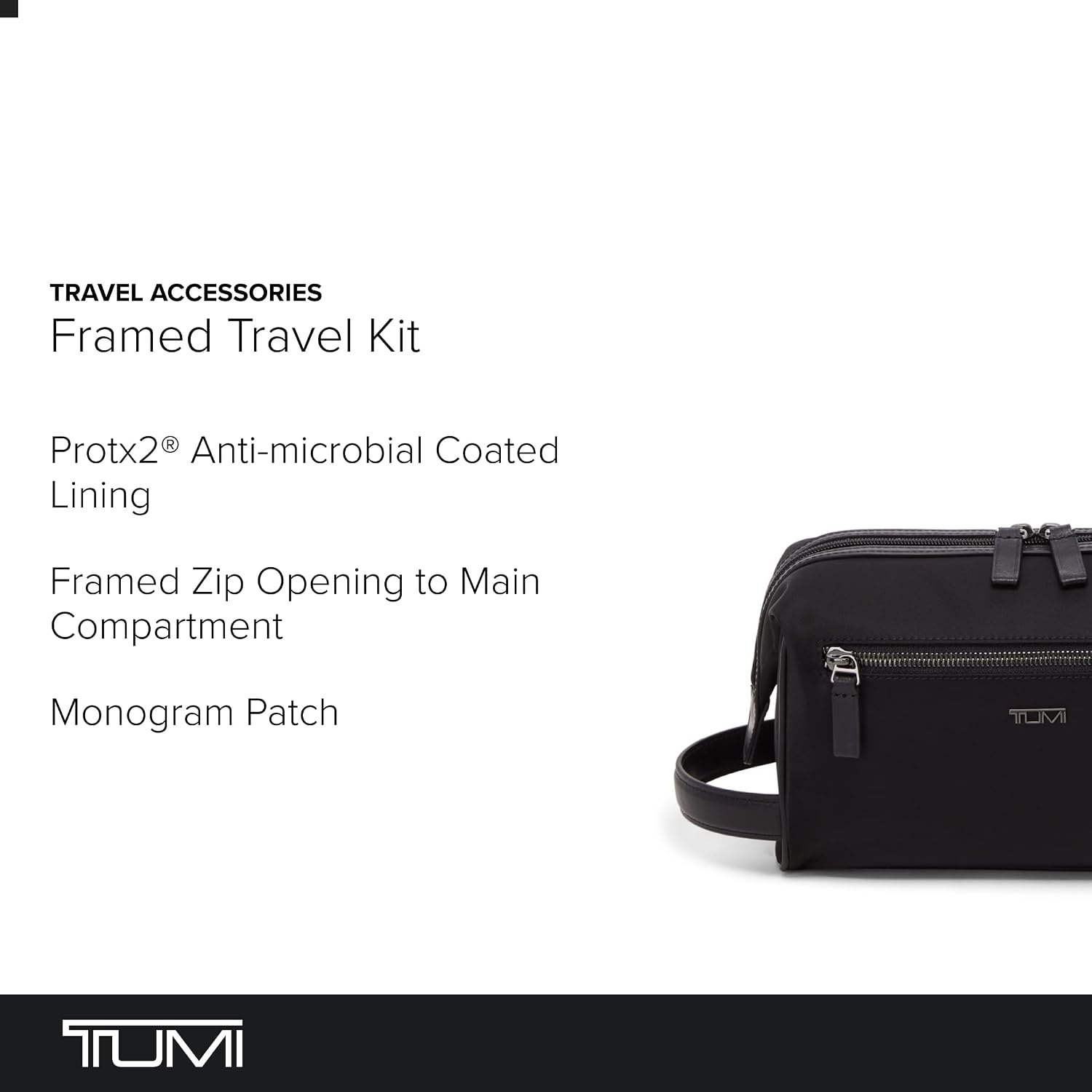 TUMI - Travel Accessories Dopp Kit - Men's Travel Essentials Framed Toiletry Bag - Black