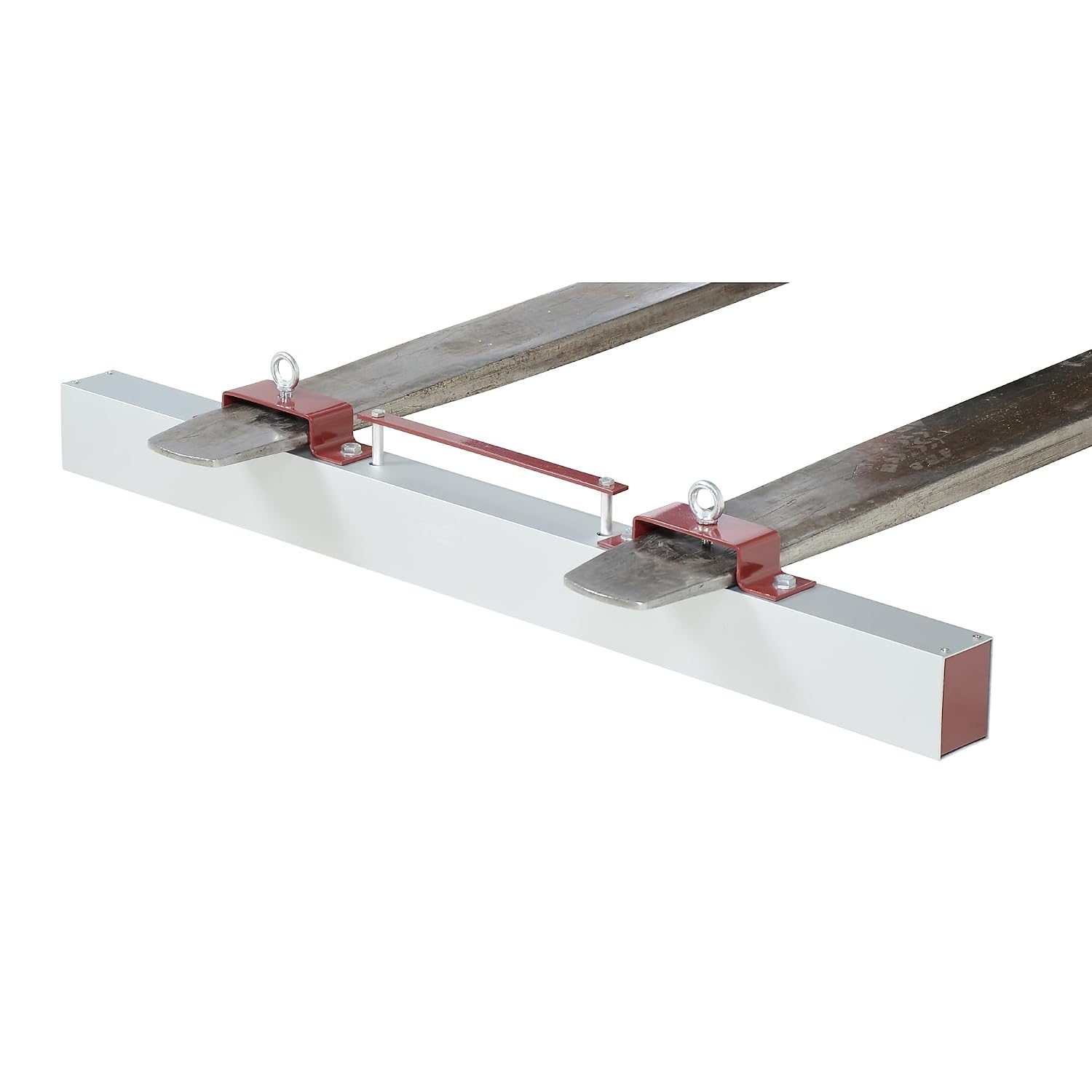Vestil HFMS-48 Steel Forklift Hanging Magnetic Sweeper 48 in. Wide 55 Lb. Capacity Silver
