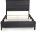 Grain Wood Furniture Montauk Solid Wood 5 Piece Bedroom Set in Farmhouse Black, Full Bed