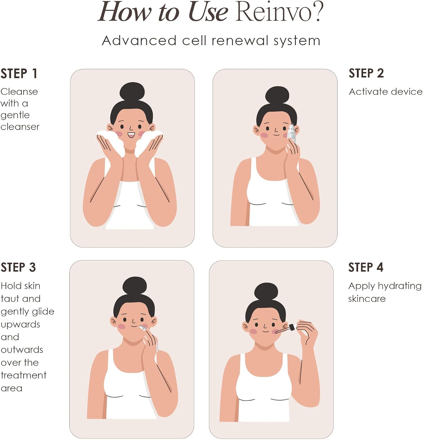 Reinvo Facial Microdermabrasion Wand by Project E Beauty | Gentle Exfoliation | Reduce Wrinkles & Fine Lines | Decrease Pores | Fresh & Radiant Skin | 4 Interchangeable Heads | Vacuum Suction Device