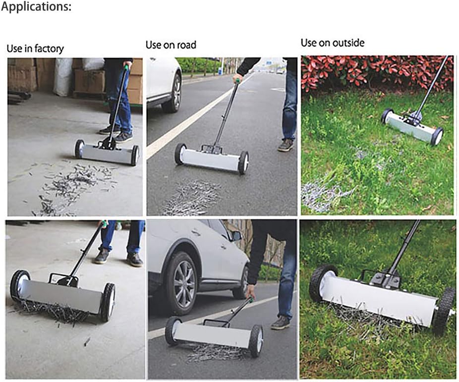 ATO 30' Magnetic Sweepers, 45 lbs, Magnetic Sweeper Pickup Tool, Adjustable Handle and Floor Clearance, for Industrial and Home(30')