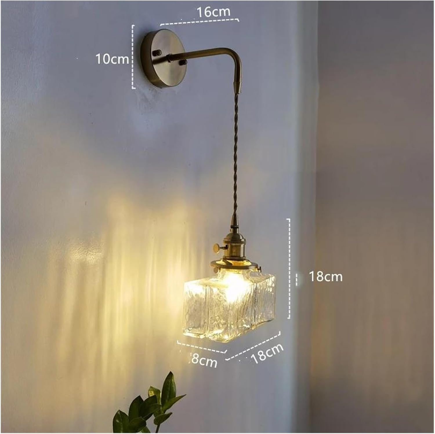Wall Sconces, Glass LED Bathroom Mirror Light Copper Home Indoor Lighting Luminaria Bedroom Living Room Nordic Modern Wall Lamp Sconce(C)