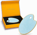 Gua Sha Facial Tool, Made with Premium Gold and Natural Ceramic Stone Face Massager for Jawline Sculpting, Puffiness & Lymphatic Drainage, Guasha Skin Care Tool for Women (Blue)