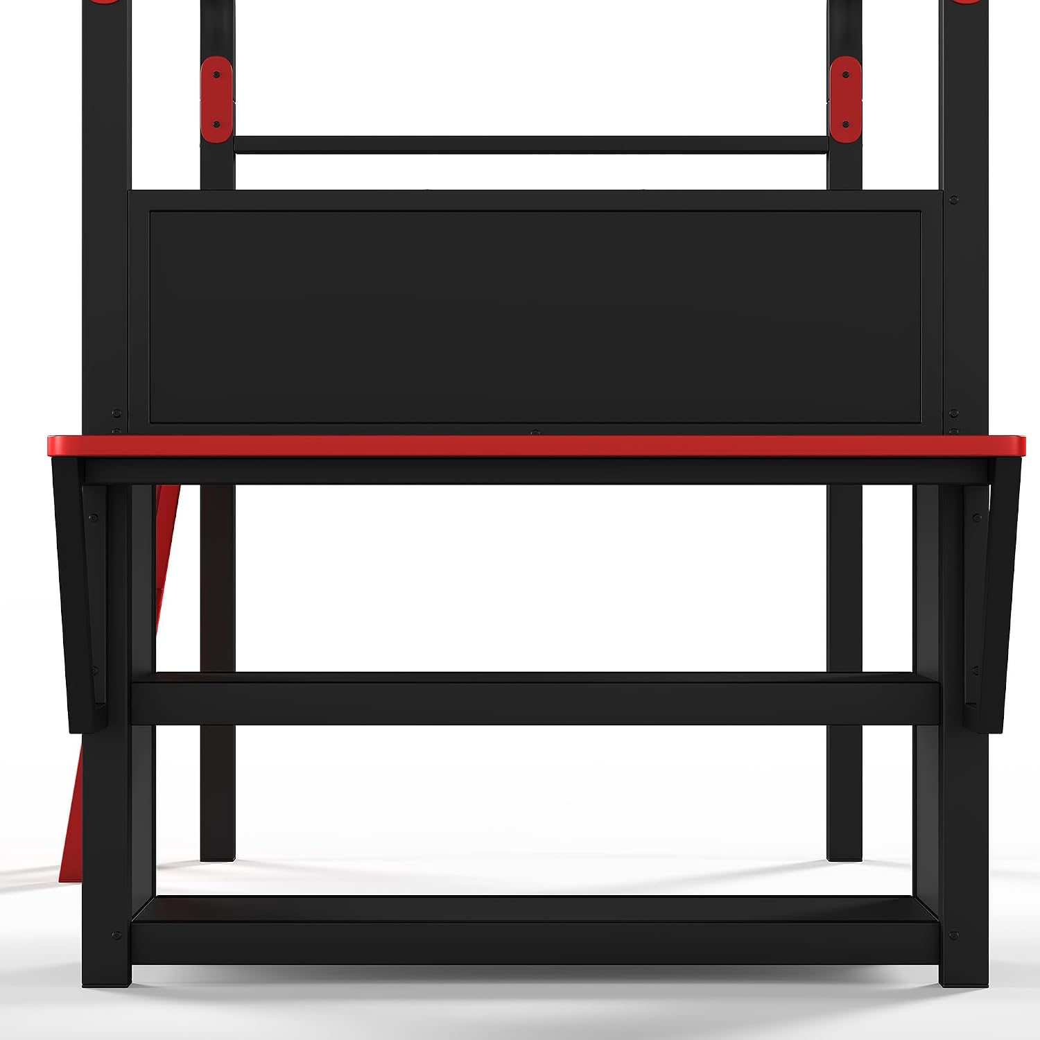 JIVOIT Twin Size Metal Loft Bed with Built-in Side Desk, Gaming Style Metal Low Loft Bed with Storage Cabinets, Chic Canopy Design, Easy Assembly