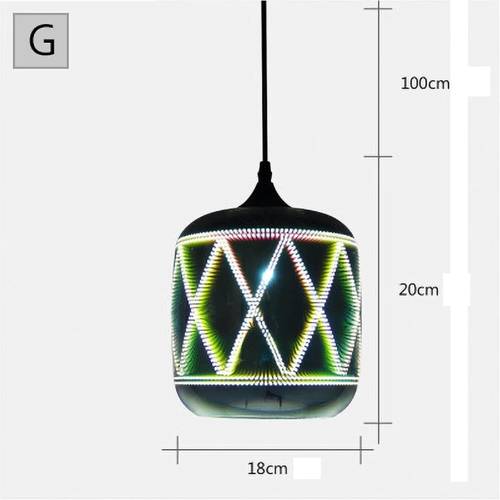 Chandelier, Nordic Colorful Glass Pendant Lights for Furniture Living Room Chandelier Decoration Modern 3D Shade Lamp Luminarias(G)
