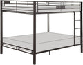 Acme Kaleb Metal Frame Queen Over Queen Bunk Bed with Ladder in Sandy Black