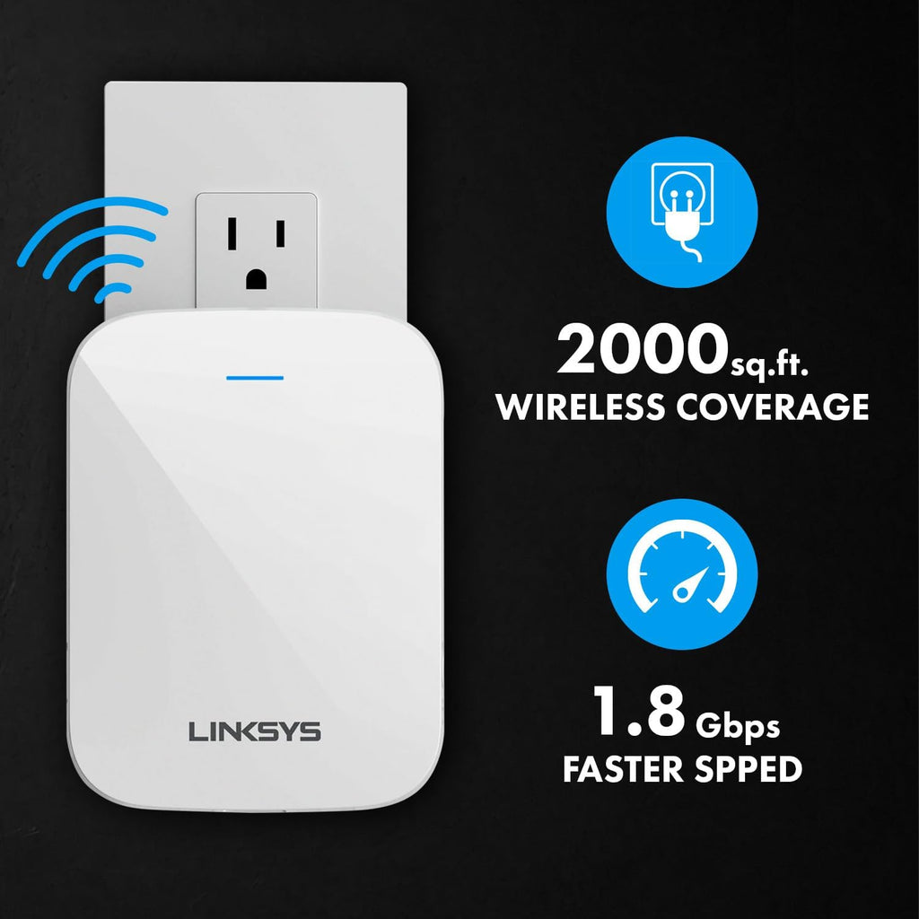 Linksys Router & WiFi Extender Combo,Includes WiFi 6 Router and WiFi Range Extender for Superior Coverage, Ideal for WiFi Extender Signal Booster and Internet Router for Reliable Internet Performance
