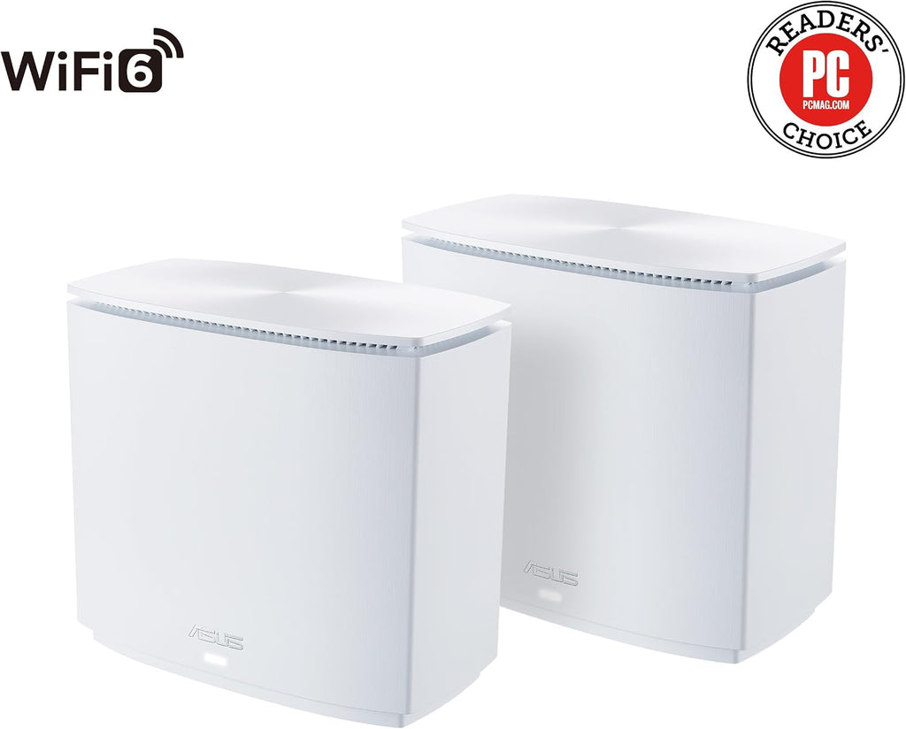 ASUS ZenWiFi AX Hybrid(XC5) AX3000 + MoCA 2.5 Mesh WiFi 6 System (2pk) - Whole Home Coverage up to 3,500 Sq.Ft. & 4+ Rooms for Thick Walls, AiMesh, Lifetime Security, Easy Setup