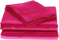 Twin XL Size 4-Piece Sheet Set Premium Mulberry Silk Bed Sheets Set Fits 14-16' Deep Pocket - Luxurious Soft Silk (Solid, Hot Pink)