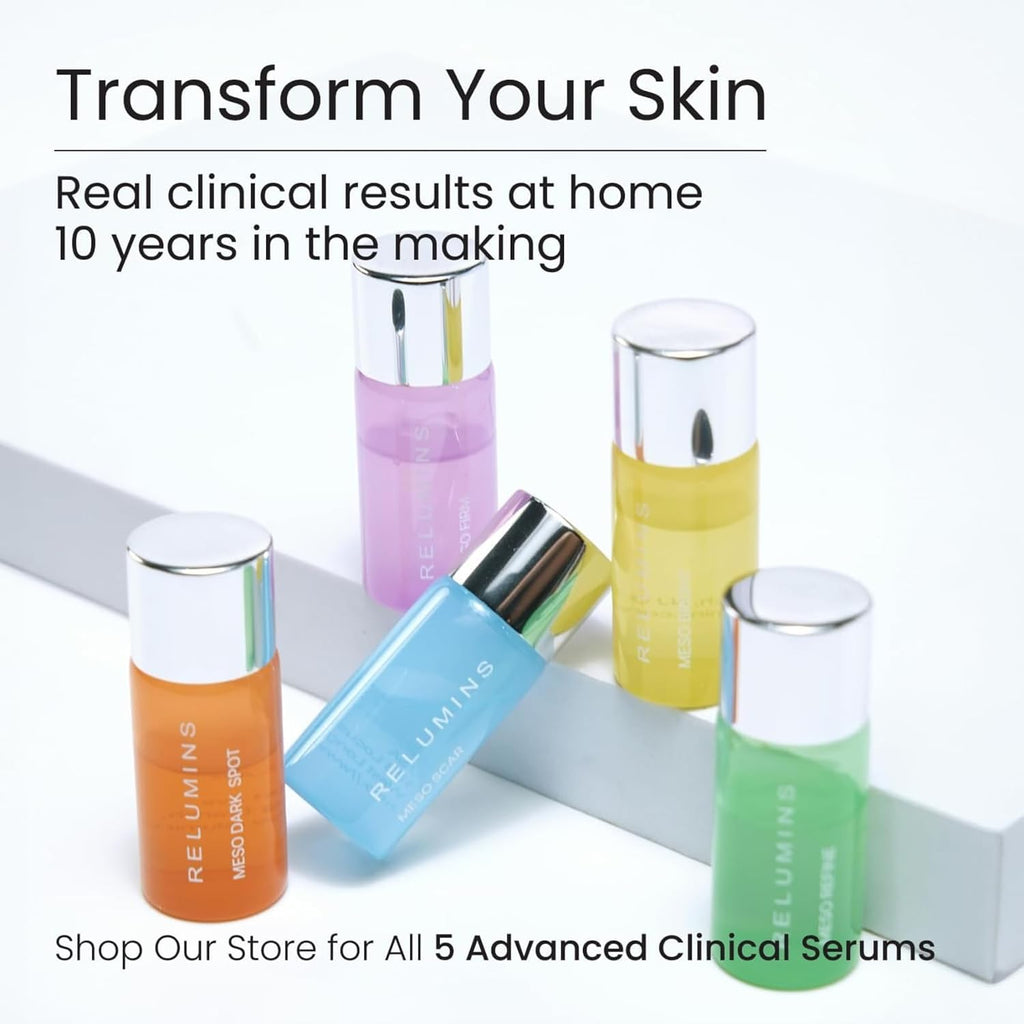 Relumins Ultimate Skin Tightening Complete Set – Five Meso Firm Serums, RadiantWave Device Facial Massage Tool, & Absorption Gel Hydration Firming Daily Skincare Bundle this Summer Time