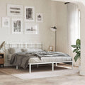 Modern White Powder-Coated Steel King Size Bed Frame 59 x 79 Inches, Sturdy Metal Platform with Underbed Storage Space, Easy Assembly for Master and Guest Bedrooms, Durable