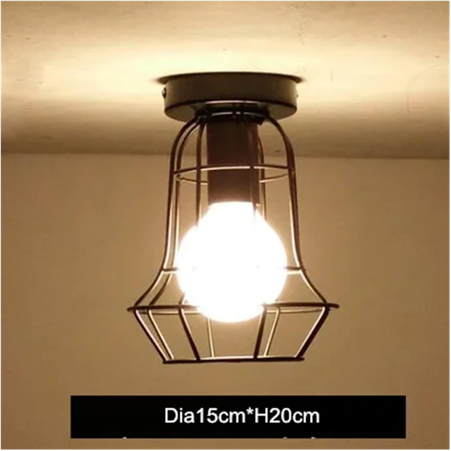 Chandelier, V-intage Ceiling Lights Iron Black Lamp Retro Cage Light Kitchen Fixtures Luminaria Lamparas De Techo Home Lighting(D Style)