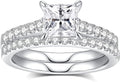 Moissanite Wedding Ring Set Moissanite Bridal Ring Sets for Women D Color VVS1 Princess Cut Engagement Rings S925 Sterling Silver Promise Rings for Women Wife