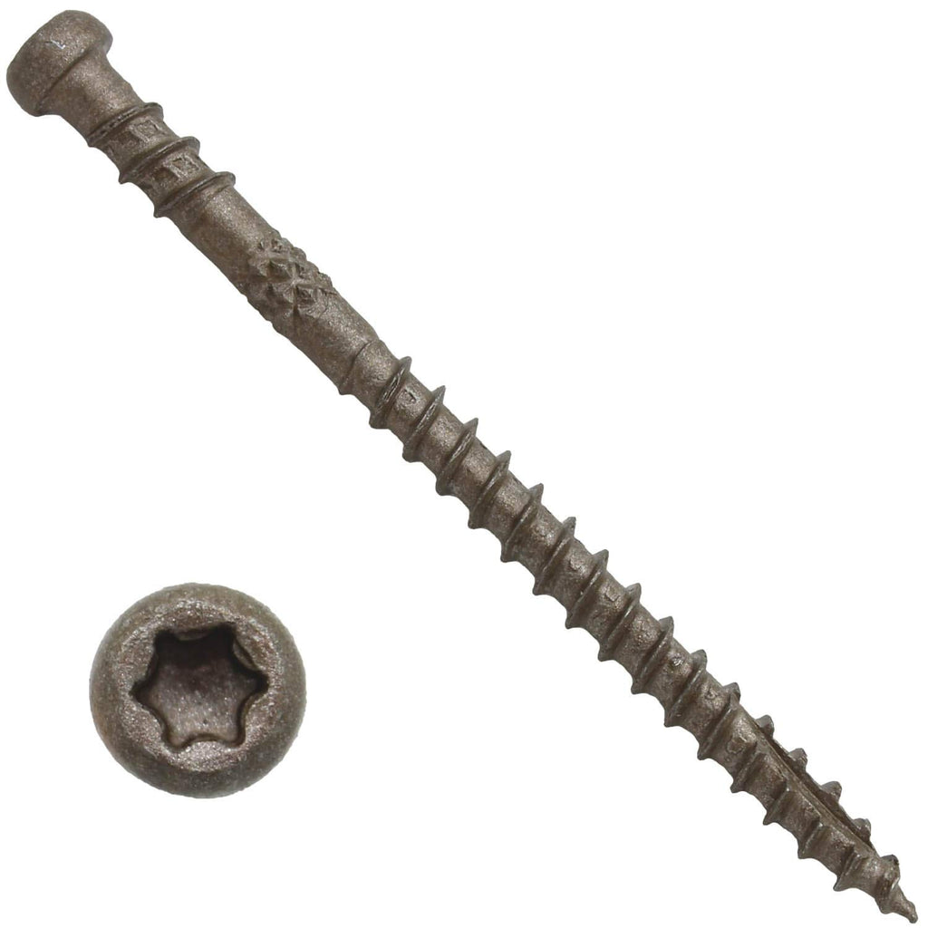 10 x 2-3/4' TAN Composite Decking Wood Screw Torx/Star Drive Head - Exterior Coated - AQC Lumber Compatible - 5 Pound CASE ~3870 Screws