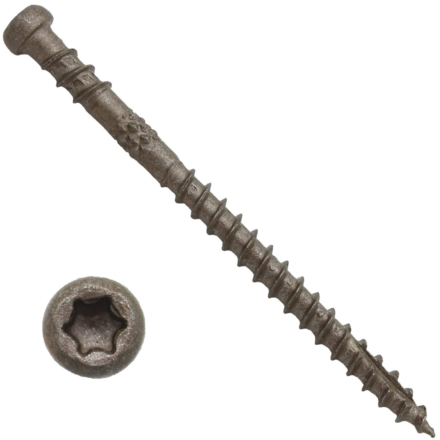 Jake Sales #10 x 2-3/4' TAN Colored Composite Decking Wood Screw with Torx/Star Drive Head Exterior Coated - ACQ Lumber Compatible - 22 POUNDS ~1,750 Screws
