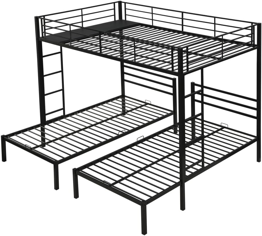 BUNK Bed Pink Twin Over Twin (Black + Metal-8)
