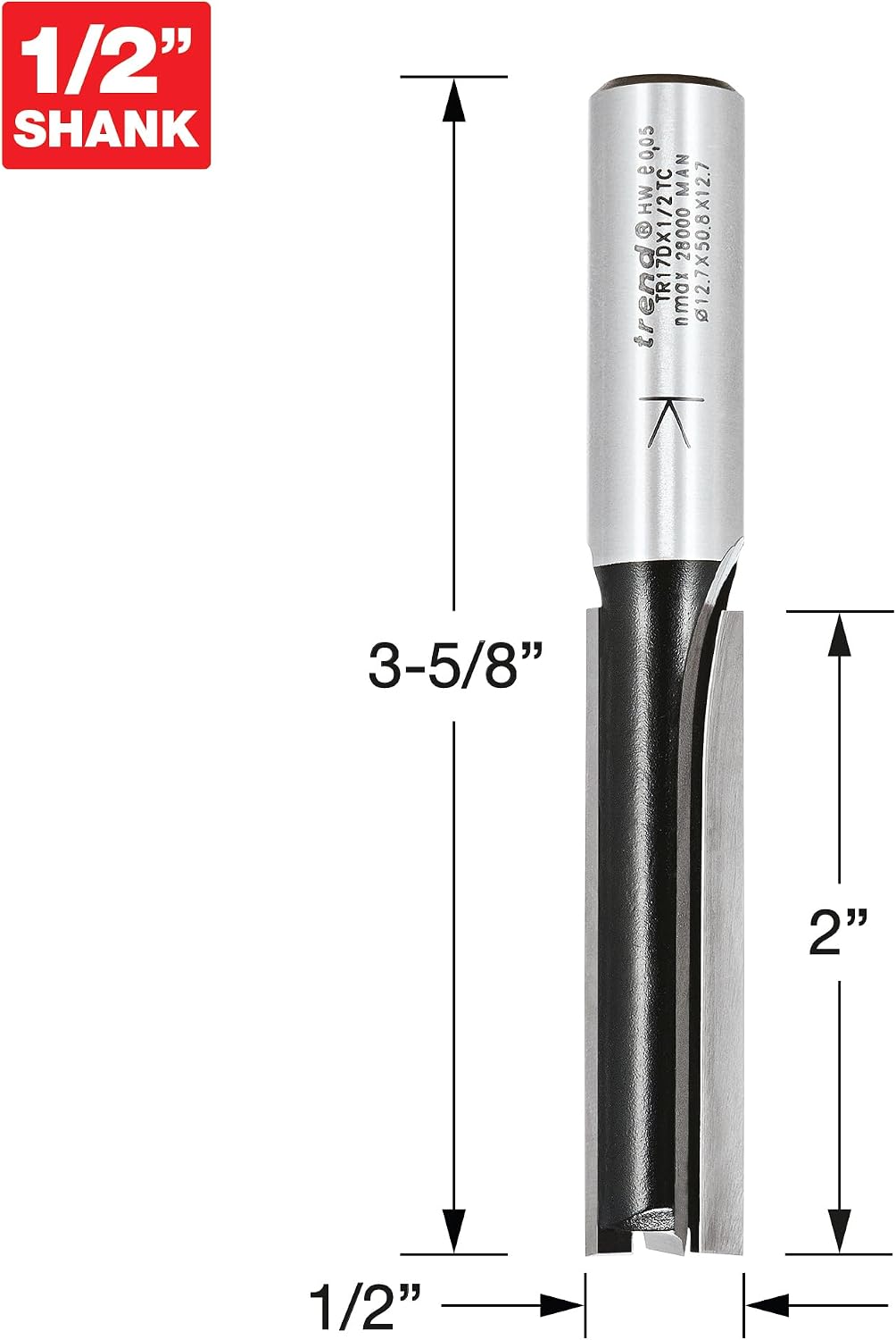 Trend T8 Dual-Mode 3-1/4 HP Plunge Router with 1/2 Inch Collet, Variable Speed, Router Table Compatible with Precision Centering System, Includes 1/2 Inch Straight Bit, U*T8EK/A