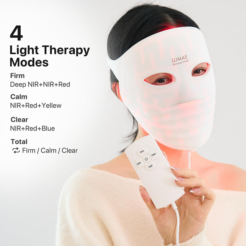 LED Light Therapy Mask for Face, Home Use Anti-Aging Skin Care Device, 330 LEDs, 5-in-1 LED Colors with Deep NIR 1072nm, NIR 830nm, Red, Yellow & Blue Light
