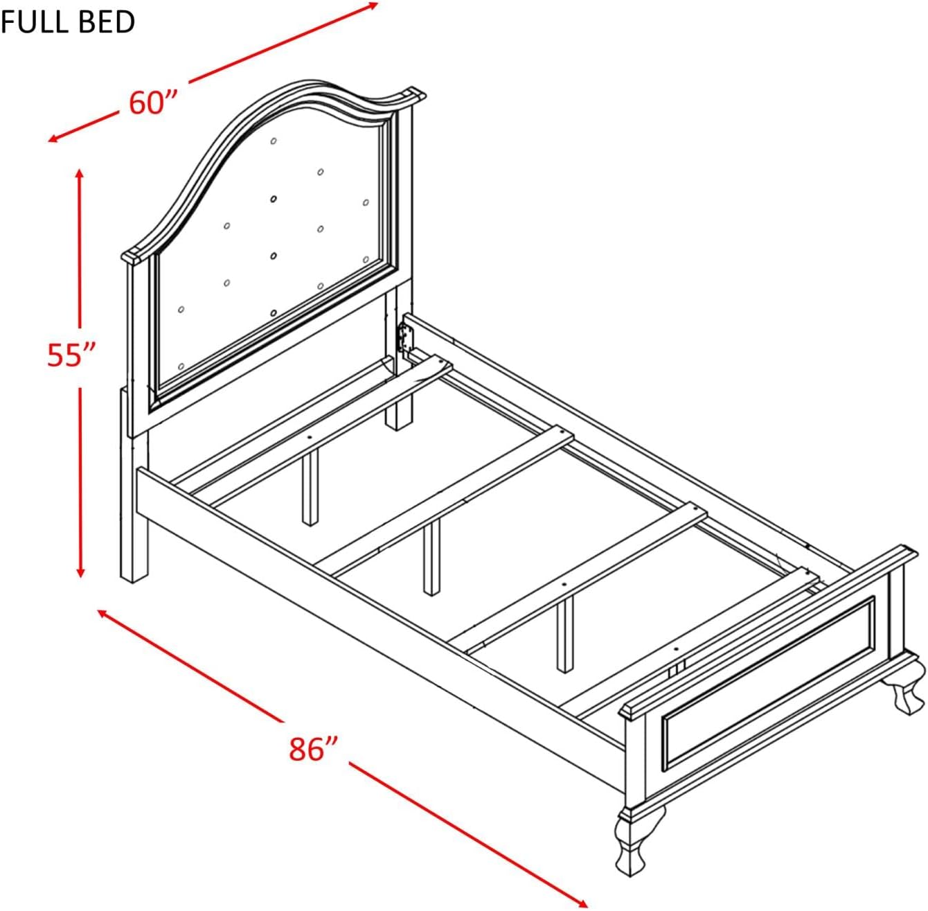 Picket House Furnishings Jenna 5 Piece Full Kids Bedroom Set in White