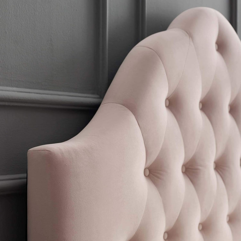 Modway Sovereign Twin Diamond Tufted Performance Velvet Headboard, Pink