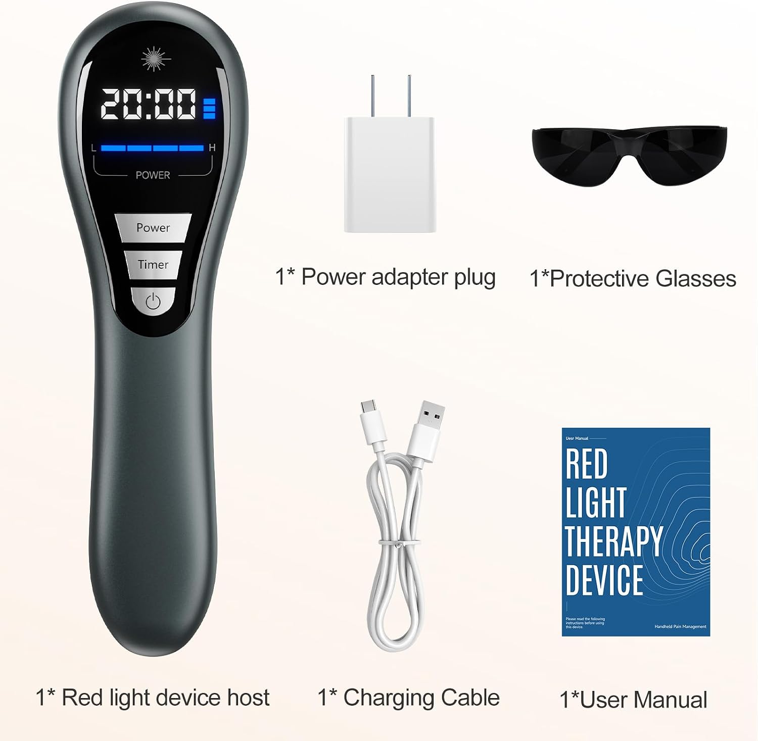 Handheld Red Light Therapy Device, Portable Near Infrared Light Therapy for Body, 650nm & 808nm Wireless Red Light Therapy Wand for Pain Relief Joint, Muscle Pain for Dogs & Humans