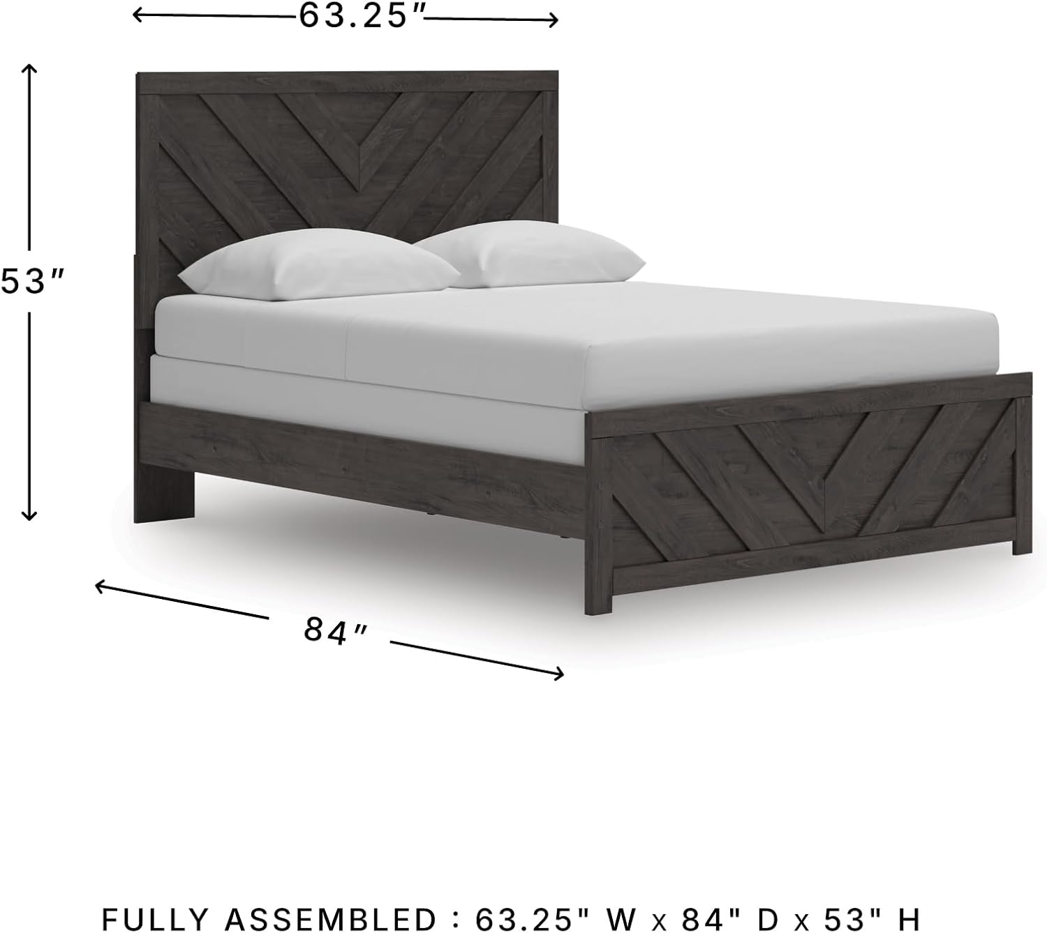 Signature Design by Ashley Prendonea Farmhouse Queen Panel Bed, Foundation or Box Spring Needed, Gray