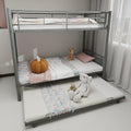 Twin Over Full Metal Bunk Bed, with Ladder & Full-Length Guardrail for Teens Adults, Noise Free (Silver + Metal + Twin)
