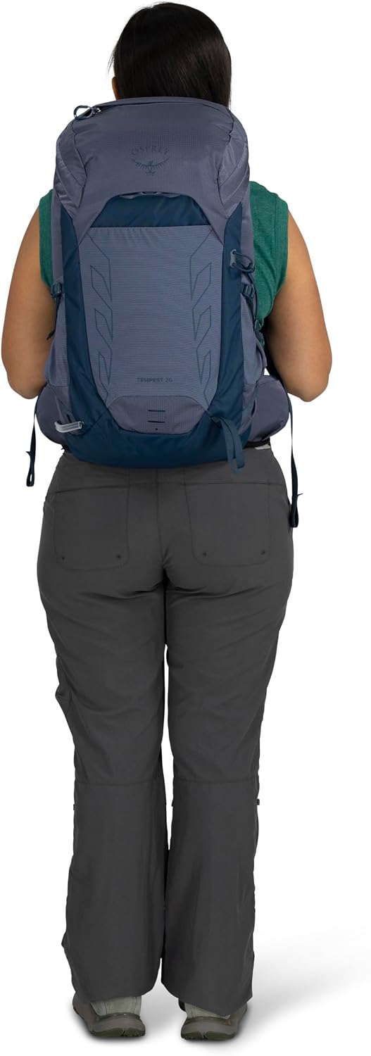 Osprey Tempest 26L Women's Lightweight Hiking Backpack - Daypack for Travel & Camping, Anchor Blue/Atlas