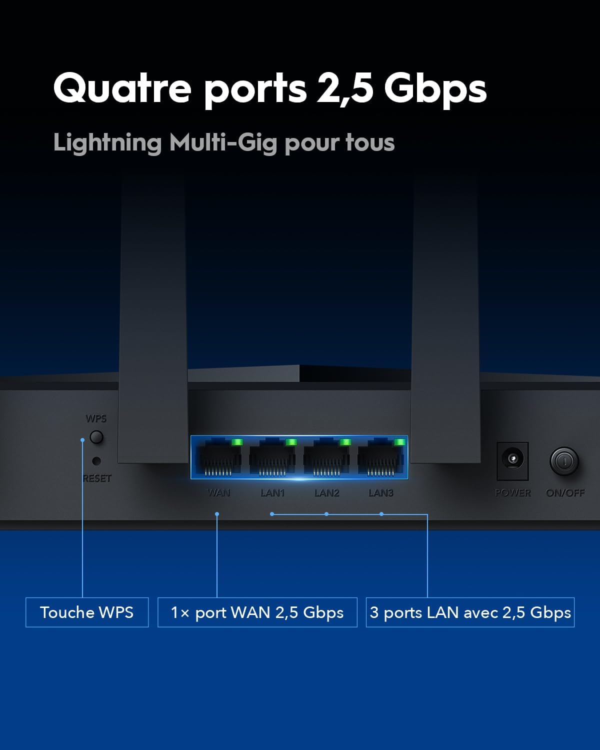 Cudy Tri-Band WiFi 7 BE11000 Router, 6-Stream 10 Gbps, 4 × 2.5G Ports, Up to 11000Mbps, VPN Server and Client, Cudy APP and Mesh, 6 × High-gain Antennas, WR11000