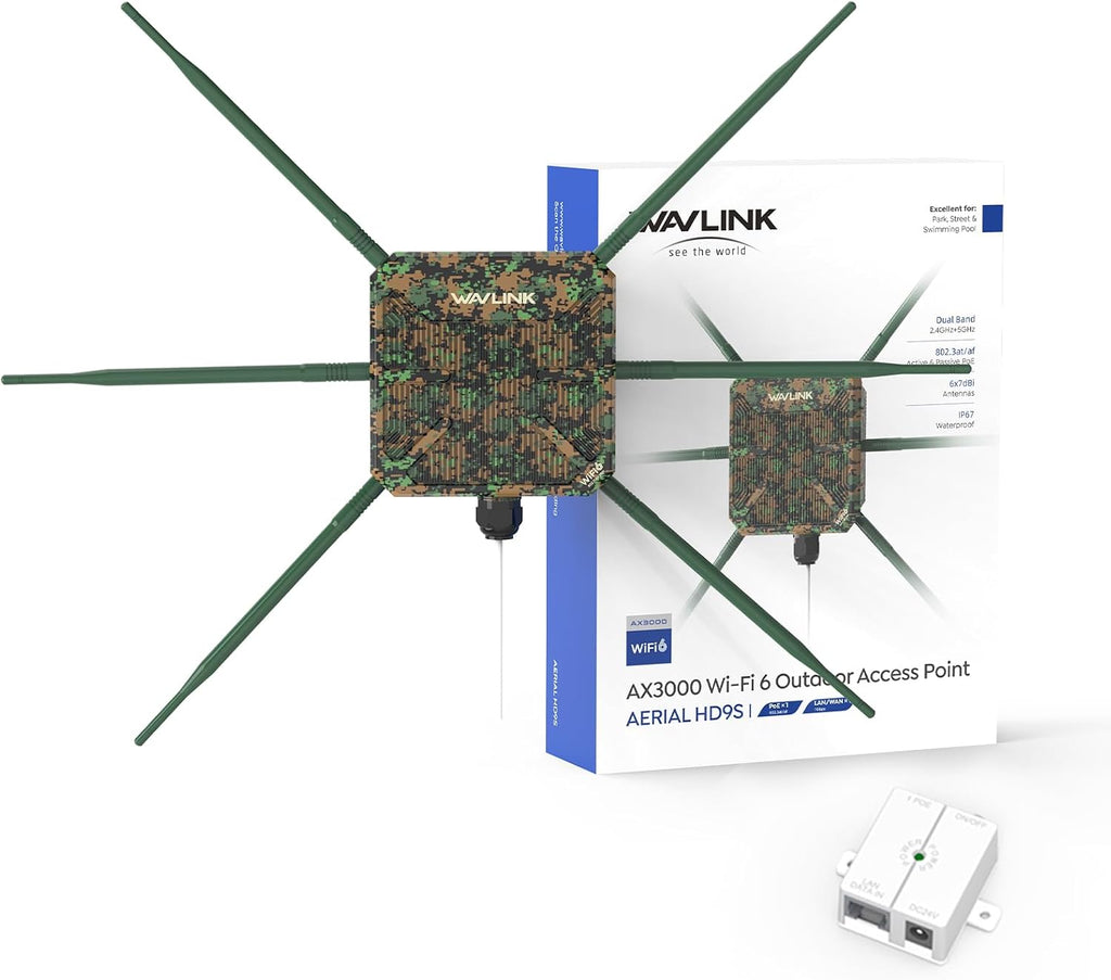 WAVLINK AX3000 Outdoor Mesh WiFi Access Point, 2026 New Model Long Range Outdoor Wireless WiFi Extender Signal Booster - Greenwood