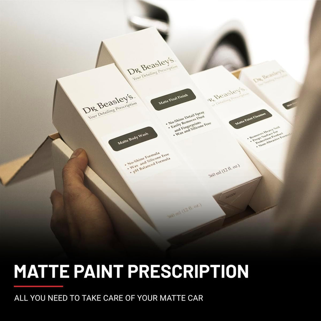 Dr. Beasley's Matte Paint Prescription Detailing Kit with Accessories Included, Designed for Matte Cars and Motorcycles, 100% VOC Free, 2 Years of Protection, 40 Ounce