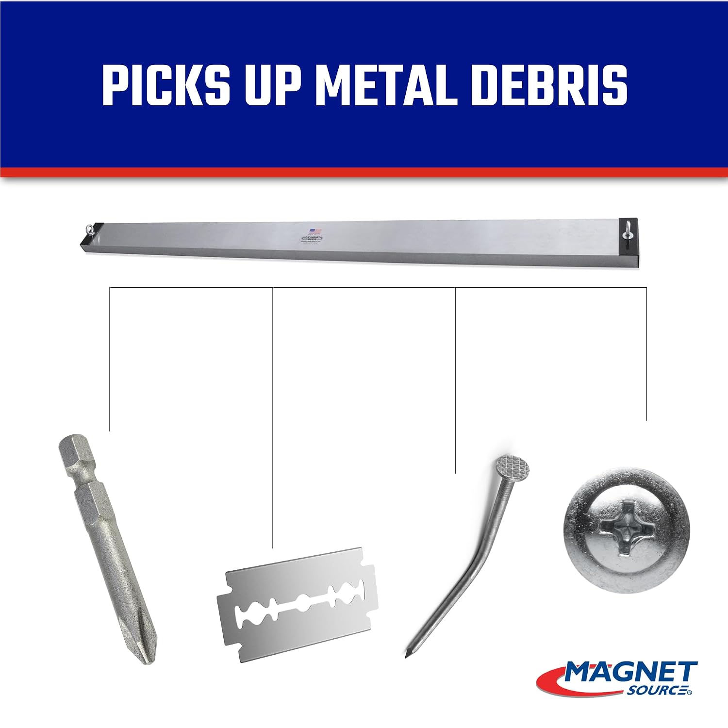 Master Magnetics, Inc. Magnetic Sweeper Hang-Type for Vehicle, 84' Sweeping Width, 1 each, MRS84