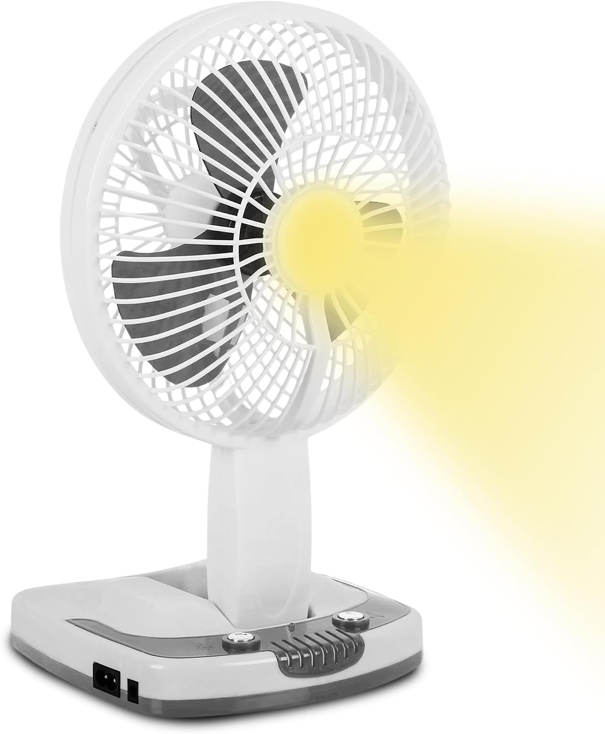 Technical Pro (Pack of 6) Adventure Series Rechargeable Desk/Wall Fan with LED Work Lamp, Adjustable Tilt Super-bright LED Lamp