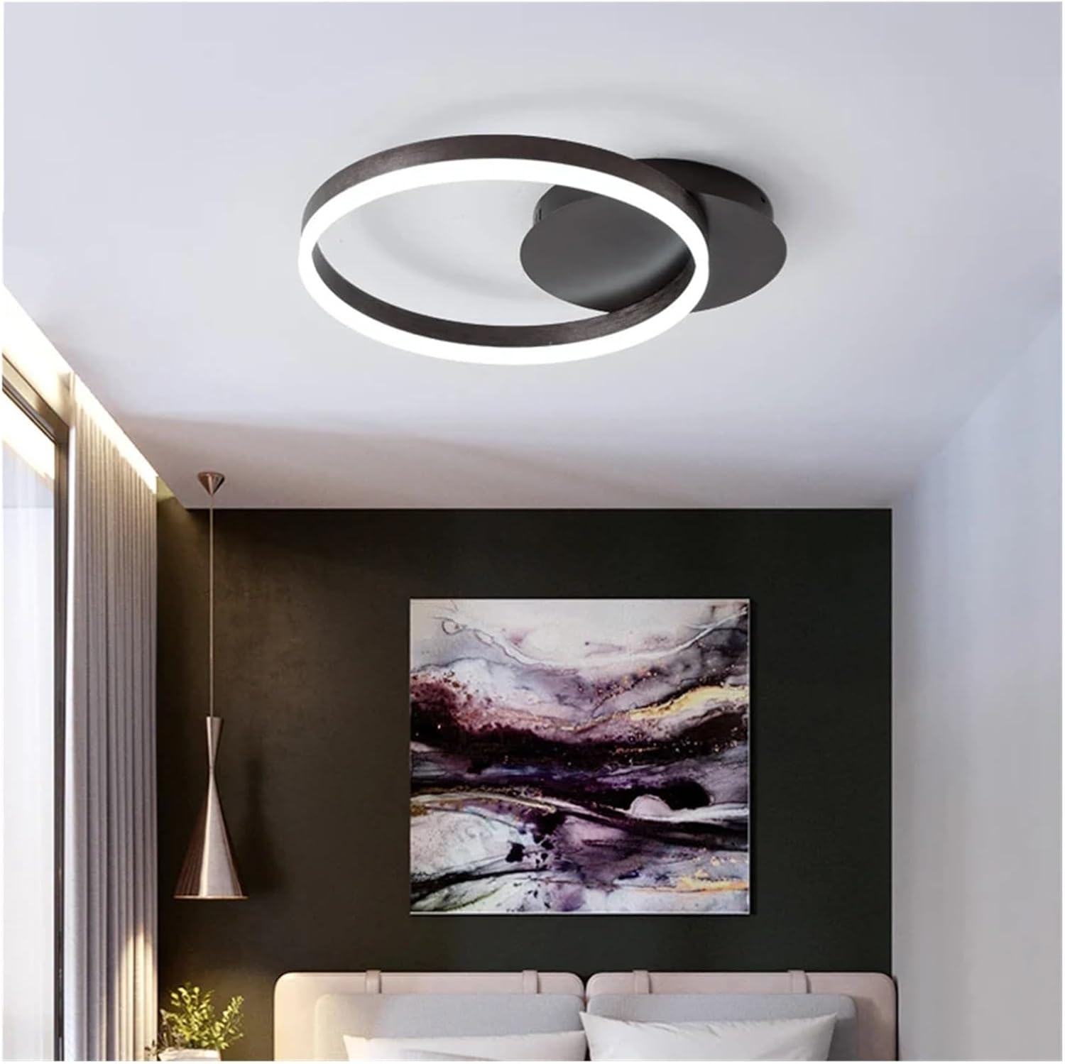 Modern Painted Circle Led Ceiling Chandelier Living Room Ring Mounted Ceiling Lights Acrylic Nordic Ceiling Lamp Led Luminarias