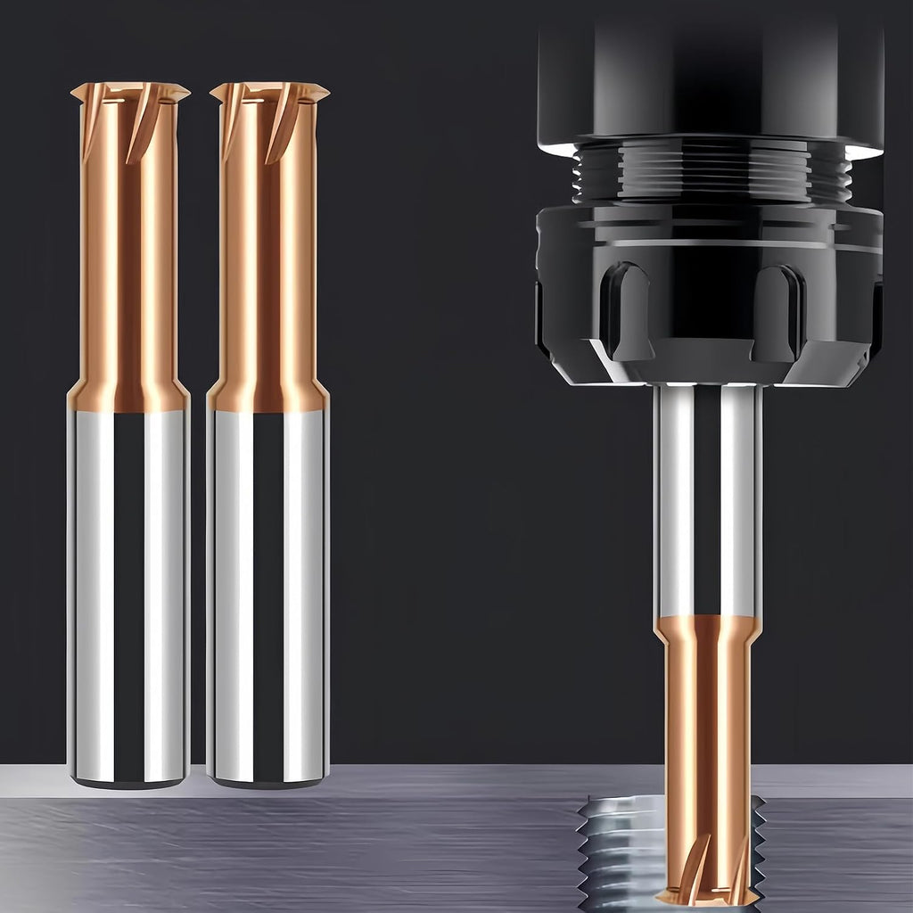 G 1/2-14 Solid Carbide Micro Thread Mills Whitworth BSW Single Profile AlTiN Coated Threading Cutter CNC Milling Bits Deep Holemaking for Hardened Steel Cast Iron Alloys