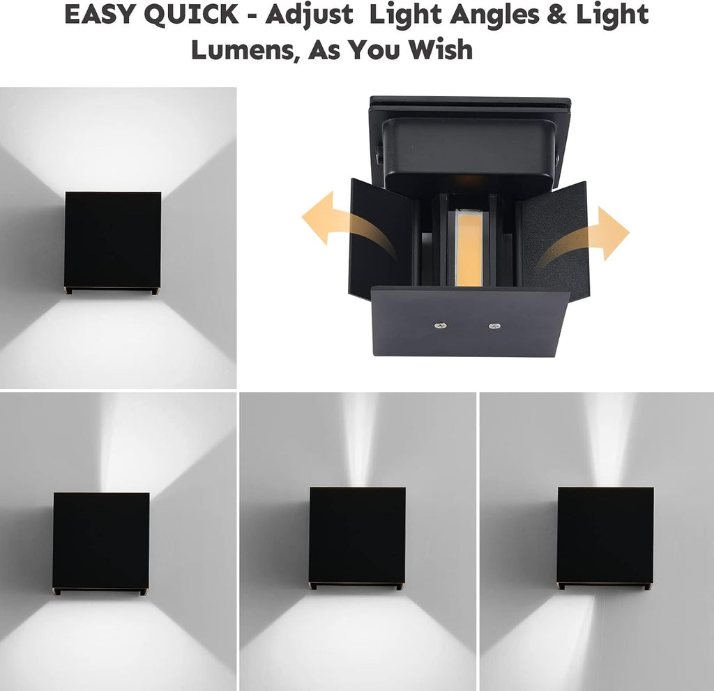 Outdoor Porch Light 4 PCS 6500k Wall liight led Wall Pack Light Exterior Light Fixture 20W Modern Wall Sconce up Down Light Outdoor