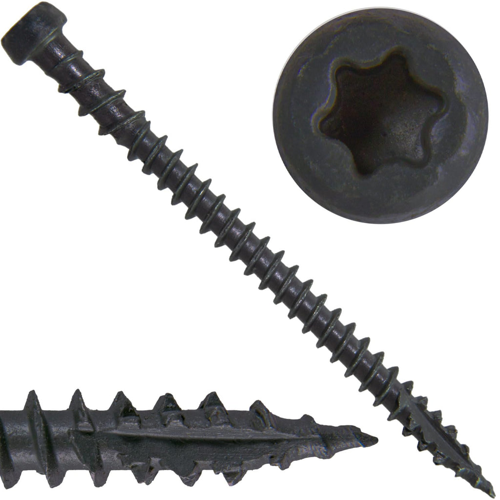 Jake Sales 10 x 2-3/4' Grey Birch Colored Composite Decking Wood Screw with Torx/Star Drive Head - Exterior Coated - ACQ Lumber Compatible - 22 POUNDS ~1,750 Screws