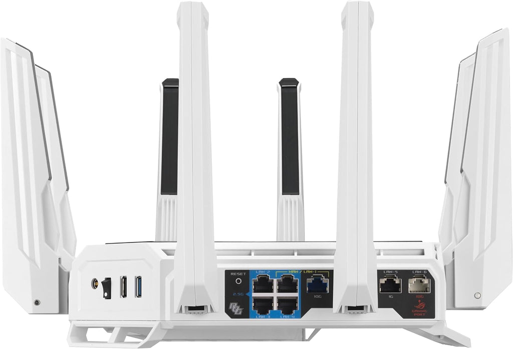 ASUS GT-BE19000AI Tri-Band WiFi 7 (802.11be) AI Gaming Router, 320MHz Bandwidth & 4096-QAM, MLO, Dual 10G Ports, AI Game Boost, Gaming Network, Aura RGB, AiMesh Support, Guest Network Pro