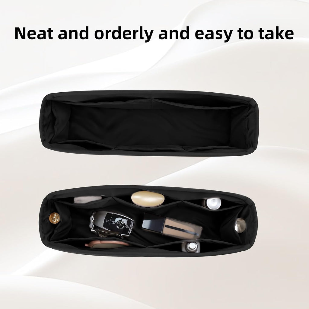 DGAZ Bag Organizer Insert For Kelly pochette/mini II /20/25/28/32/35/40/42/45 Bags, Silk Purse Organizer, Simplicity Handbag & Tote Organizer(Black,KL42)