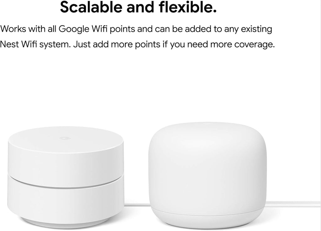 Google WiFi - AC1200 - Mesh WiFi System - WiFi Router - 3000 Sq Ft Coverage - 2 Pack