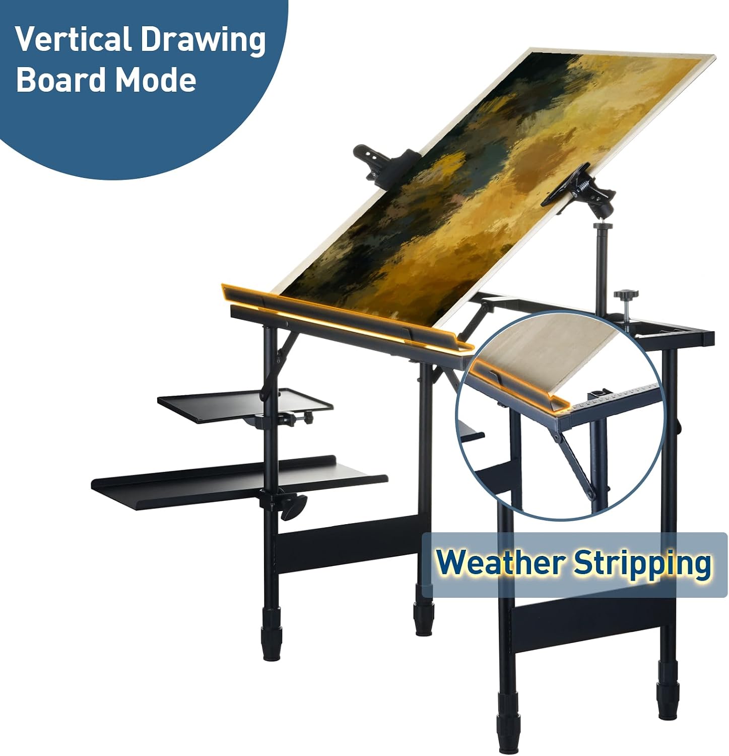 CWPW Artist Easel Stand Metal Foldable Portable Ergonomic Adjustable Easel for Painting Canvases Height from 16' to 30' Equipped with Carry Bag&Umbrella Stand for Outdoor&Indoor Painting Drawing