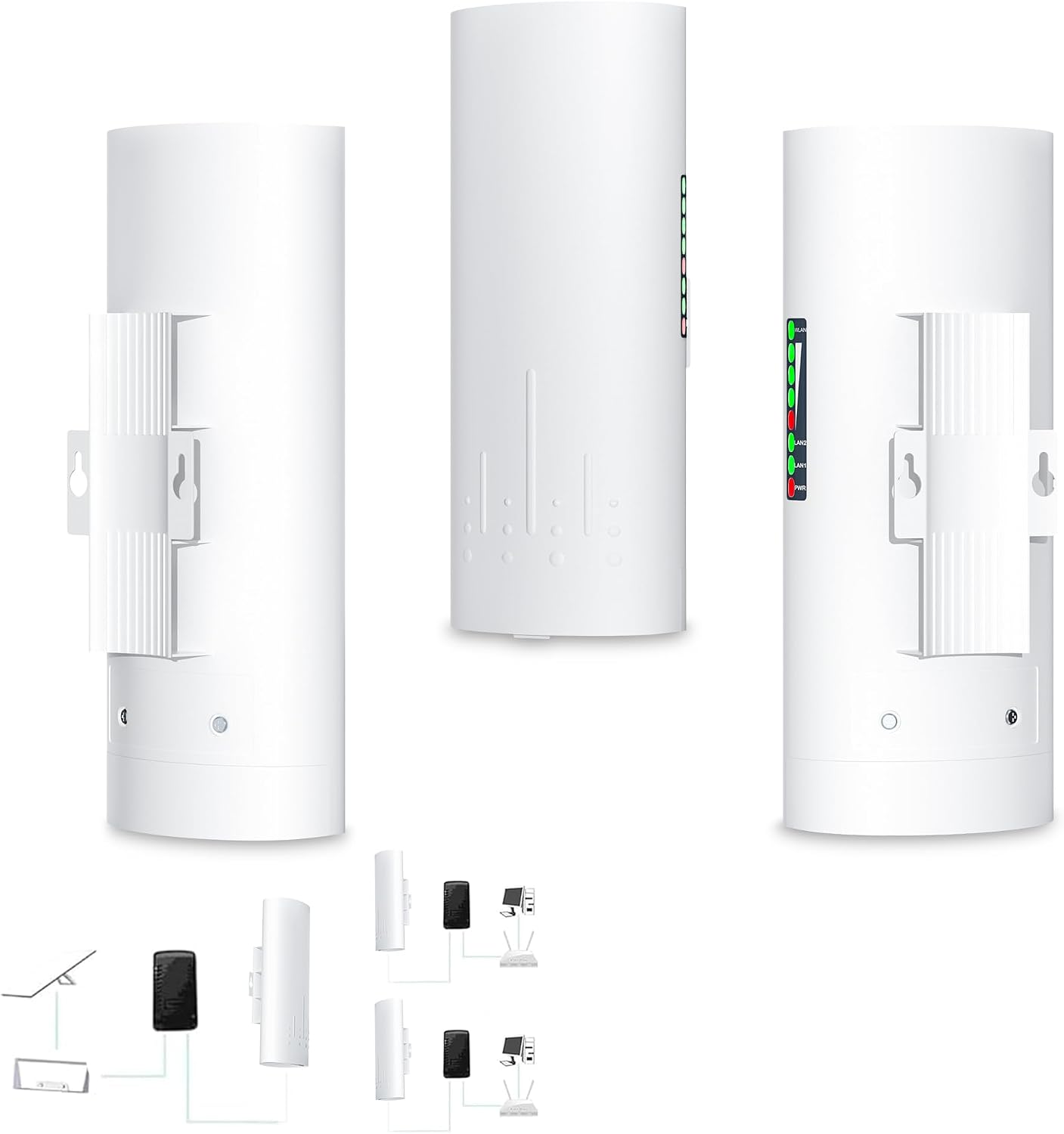 Point to Point Starlink Internet Outdoor Long Range Transmission for Gen 3 Router, Starlink WiFi Extender, 5.8GHz 3KM with 16dBi High Gain Antenna, 2 Pack (100Mbps-3Pack)