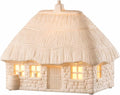 Belleek Classic Thatched Cottage Luminaire, 6.5-Inch H x 10-Inch L x 5.3-Inch W Handcrafted Irish Porcelain Figurine Lamp