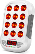 BONTANNY Portable Red Light Therapy, 660/850/1060nm 3 Wavelengths Mini Handheld Red Near Infrared Light Device, 12 Triple Chip Clinical Grade LEDs, Rechargeable, Travel Case, Timer, for Body, BO-60
