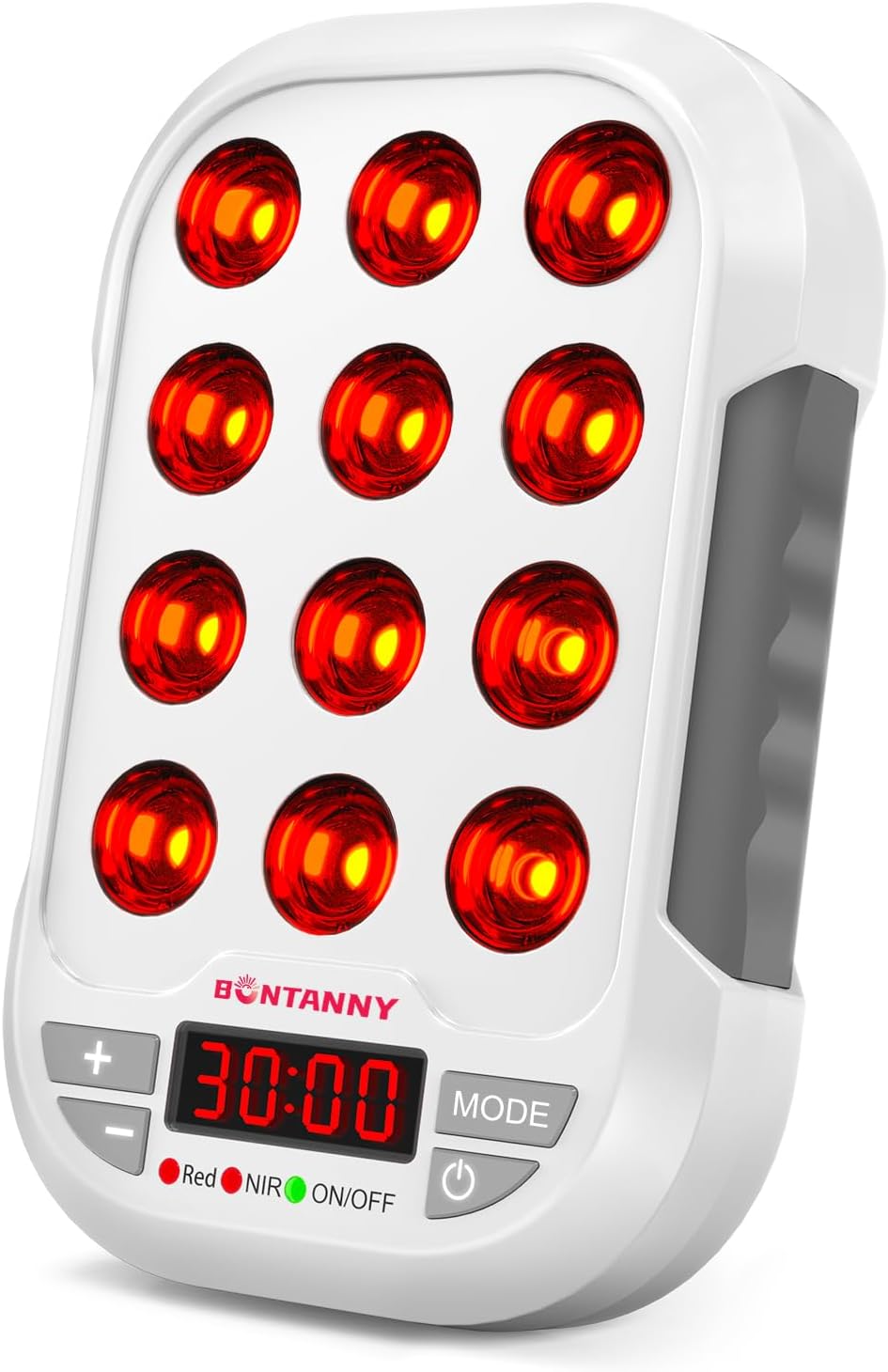 BONTANNY Portable Red Light Therapy, 660/850/1060nm 3 Wavelengths Mini Handheld Red Near Infrared Light Device, 12 Triple Chip Clinical Grade LEDs, Rechargeable, Travel Case, Timer, for Body, BO-60