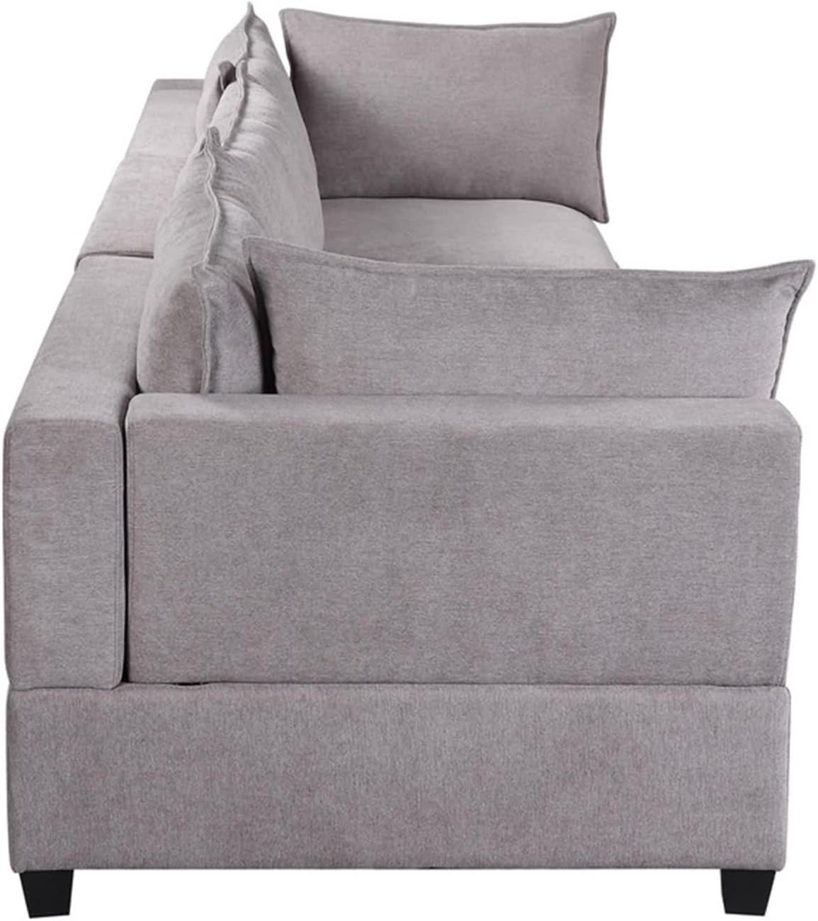 Daesar Sofa 3 Seater, Wood Frame, Light Grey Fabric Sofa Furniture for Small Space, Living Room, Bedroom, Studio, Apartment