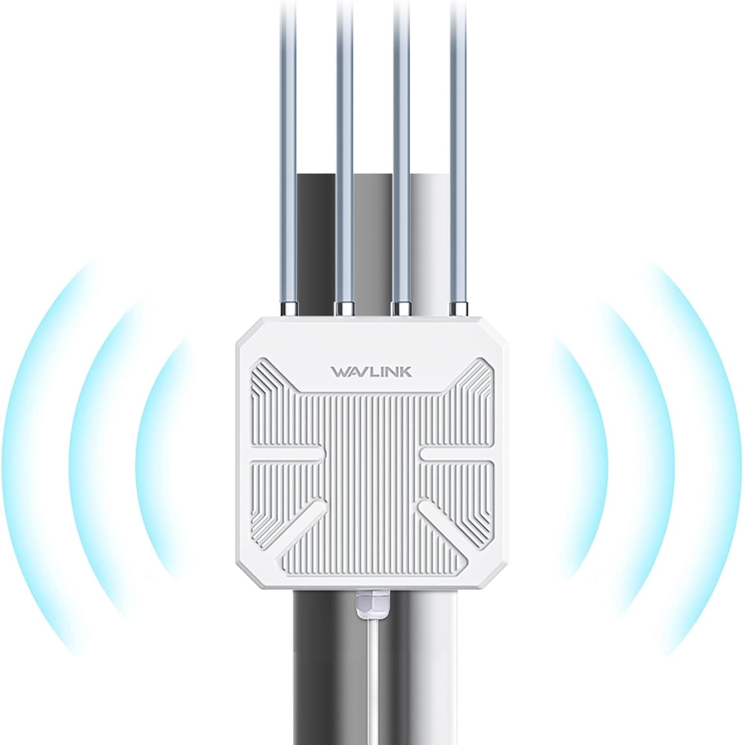 2026 AX1800 Outdoor WiFi 6 Extender Long Range, WAVLINK Outdoor WiFi Access Point with PoE, 4x8dBi High-Gain Antennas, IP67 Weatherproof, Support Up to 256 Devices for Farm, Yard, Patio, RV, Garage