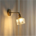 Wall Sconces, Glass LED Bathroom Mirror Light Copper Home Indoor Lighting Luminaria Bedroom Living Room Nordic Modern Wall Lamp Sconce(Switch On The Socket-B)