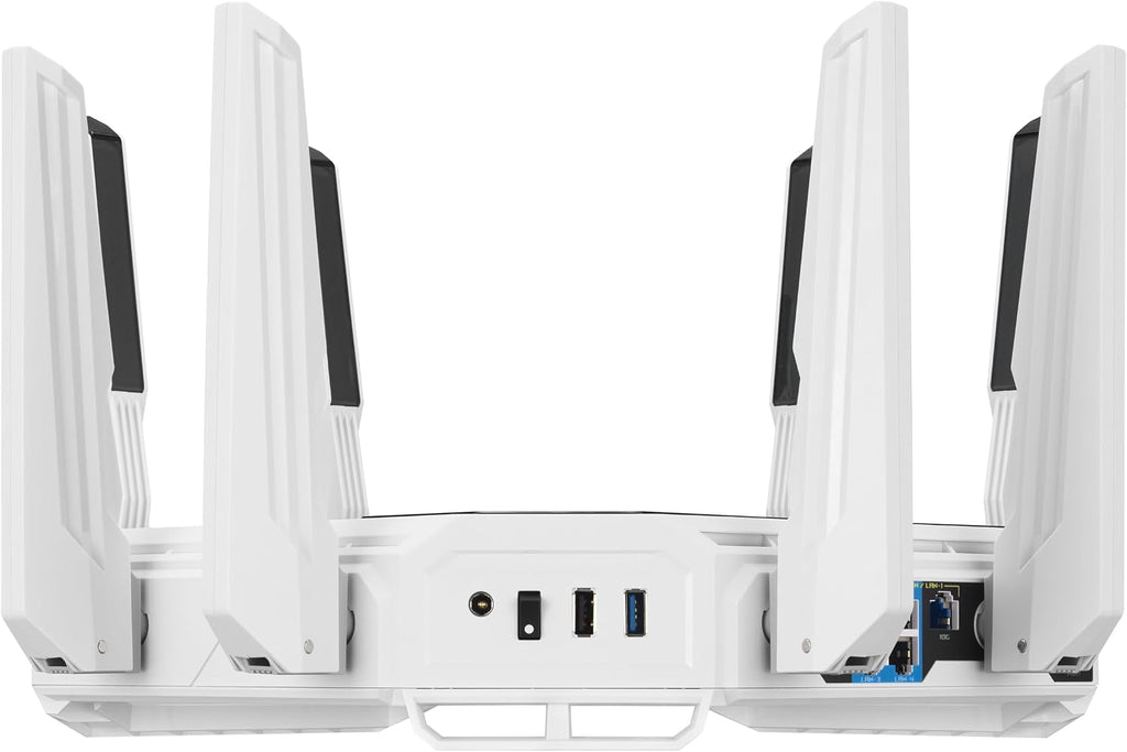 ASUS GT-BE19000AI Tri-Band WiFi 7 (802.11be) AI Gaming Router, 320MHz Bandwidth & 4096-QAM, MLO, Dual 10G Ports, AI Game Boost, Gaming Network, Aura RGB, AiMesh Support, Guest Network Pro