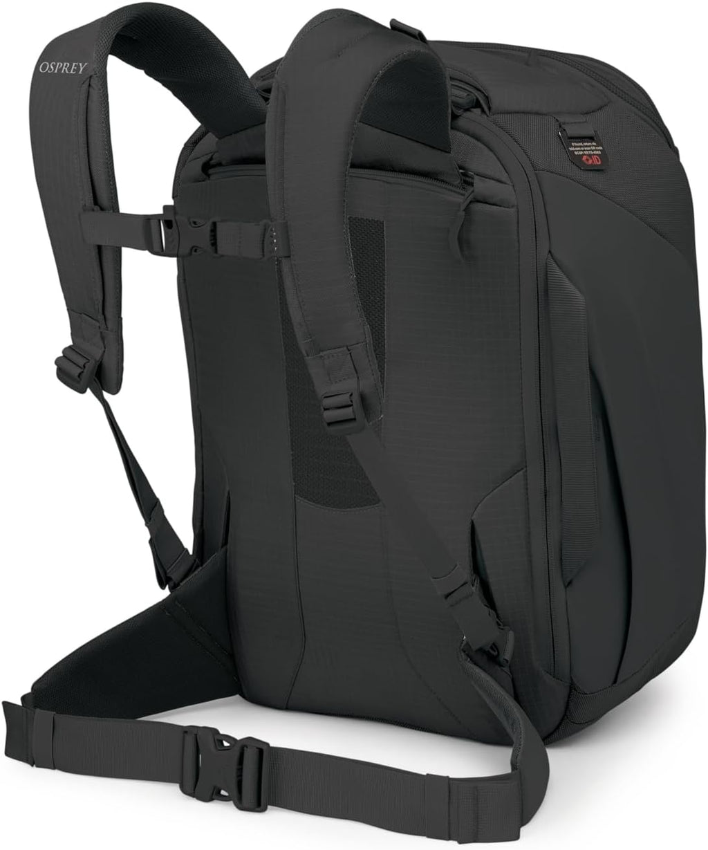 Osprey Sojourn Porter 30L Travel Backpack - Carry-On Compliant Luggage with StraightJacket Compression and Padded Laptop Sleeve - Durable Pack for International or Urban Travel, Black